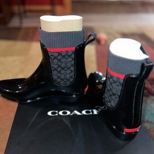 COACH RAIN BOOTIES SIZE 10